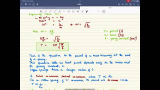 Mrs John’s notes - Y13 Physics - SHM - Lesson 9 - Spring and Pendulum