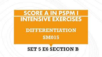 Score A in PSPM I - Differentiation SET5 E6 Section B