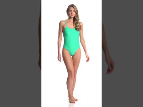 thin strap bikini one piece - swimsuit fashion model outfit cameltoe model