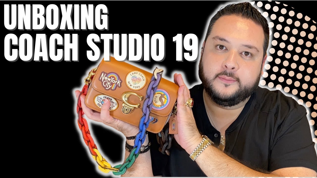 COACH UNBOXING | COACH STUDIO SHOULDER BAG 19 WITH PATCHES