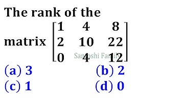 sylvester law rank of the matrix elementary row operations IIT Jam Mathematics 2007 linear algebra