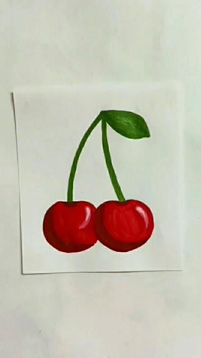 Cherries Acrylic Painting #acrylicart #painting #cherry #artshorts #shortvideo #illustration