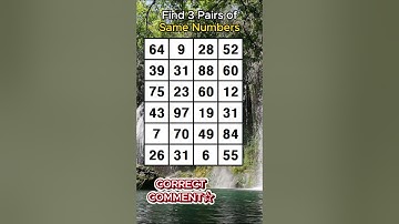 Find 3 pairs of identical numbers.GENIUS CAN FIND ALL!/Dementia Prevention Quizzes/Tests.No.680