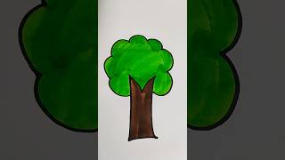 Easy kids drawing | Tree drawing for kids #drawings #art #shortsfeed