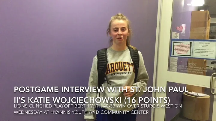 Postgame interview with St. John Paul IIs Katie Wo...