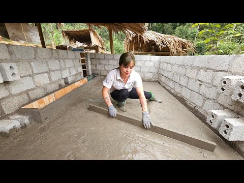 Sand transport and concrete pig house foundation - Green forest life, building farm, free bushcraft