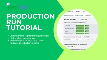 Creating and Closing a Production Run on ReciPal.com