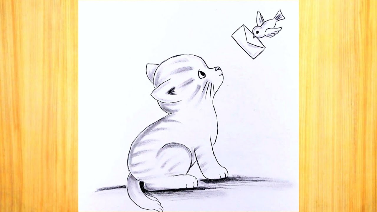 How to draw a kitten 🐈 / Pencil drawings for beginners / Draw cute animals  step by step - YouTube