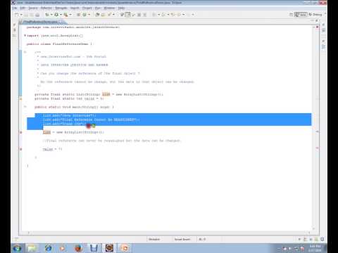 What is final reference in Java Java Interview Question And Answer