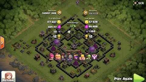 Clash of Clans : Dark Elixir Farming using Giant - Wizard - Archer