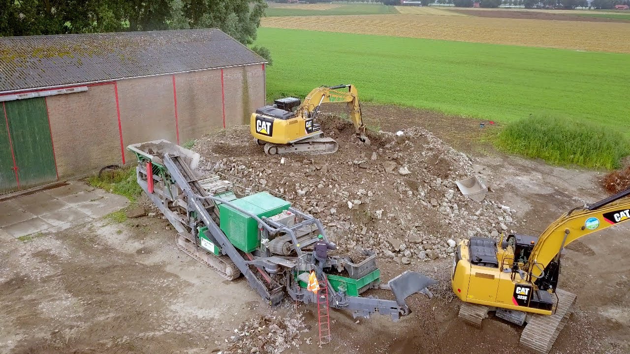 Подрядчик Sturm-Jacobs B.V. l дробилка щебня l Van der Bel Sloopwerken B.V. CAT 329E l CAT 323E