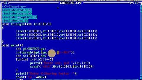 Computer Graphics #Shearing of triangle : C Prograram for x shearing of trianlge