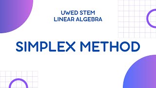 Linear Algebra: Simplex Method