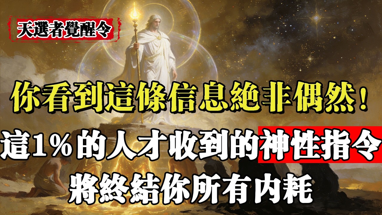 『天選之人』你收到這條信息絕非偶然，這1%的人才知道的神性指令，將終結你後半生的所有內耗。上帝正向你的靈魂下達覺醒令！