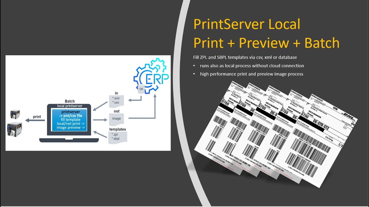 Local and batch Printing with the PrintServer - YouTube
