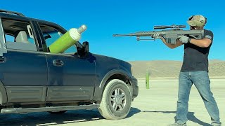 what happens if you shoot an Oxygen tank in a car?