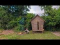 I Build A Lovely Tiny House with Tree Bark Roof to Live In Rainy Season