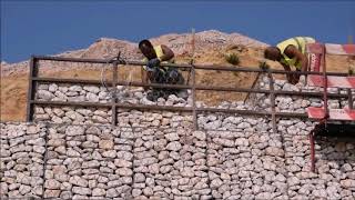 Gabions wall construction - Leiria - Construção muro em gabiões