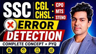 Error detection class 1 [SSC, CGL CHSL CPO MTS stenographer] #english #grammar 