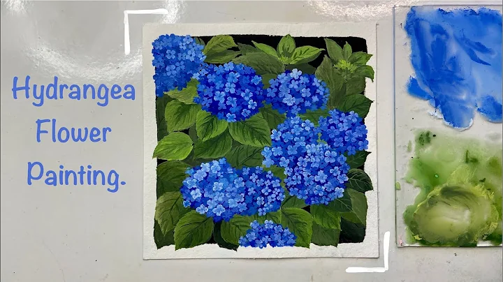 Hydrangea flower painting/ floral painting/ gouache painting for beginners
