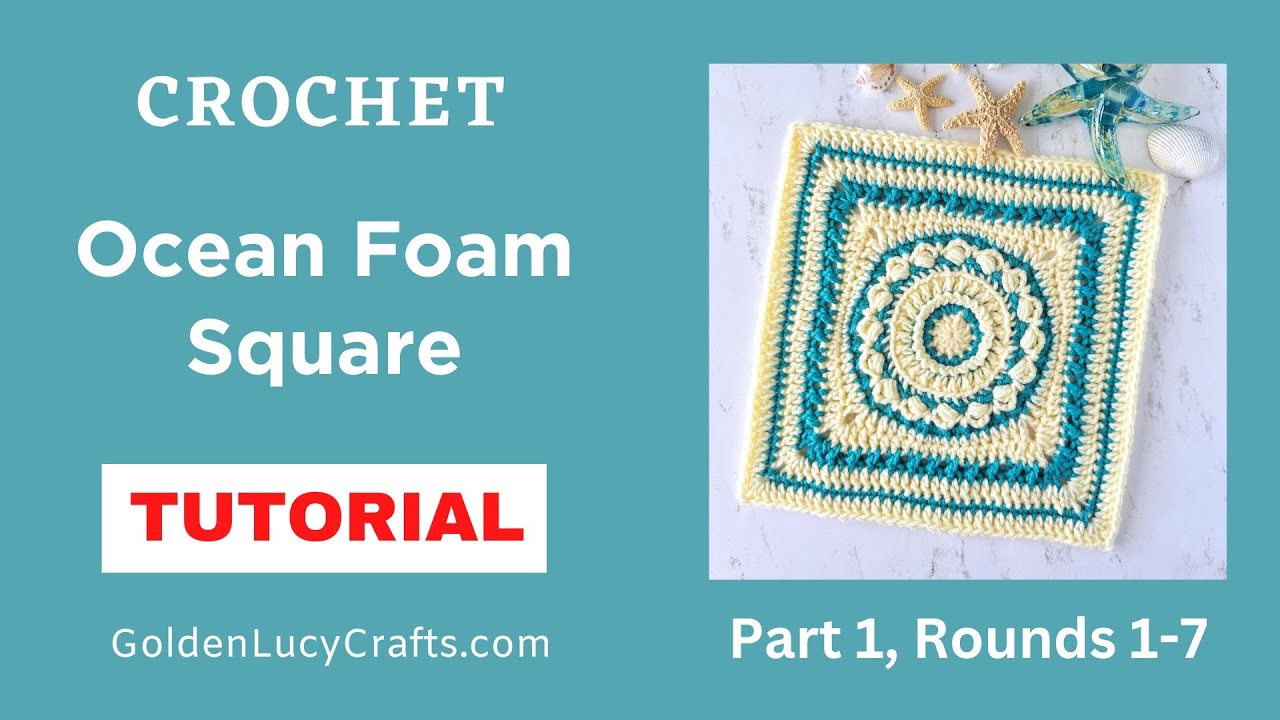 Heart Granny Square Crochet Pattern - GoldenLucyCrafts