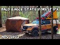 Camping  bald eagle state forest pa  nov 2023  gfc  go fast camper