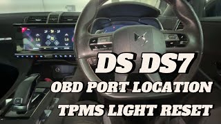 DS, DS7 OBD PORT LOCATION, TPMS LIGHT RESET