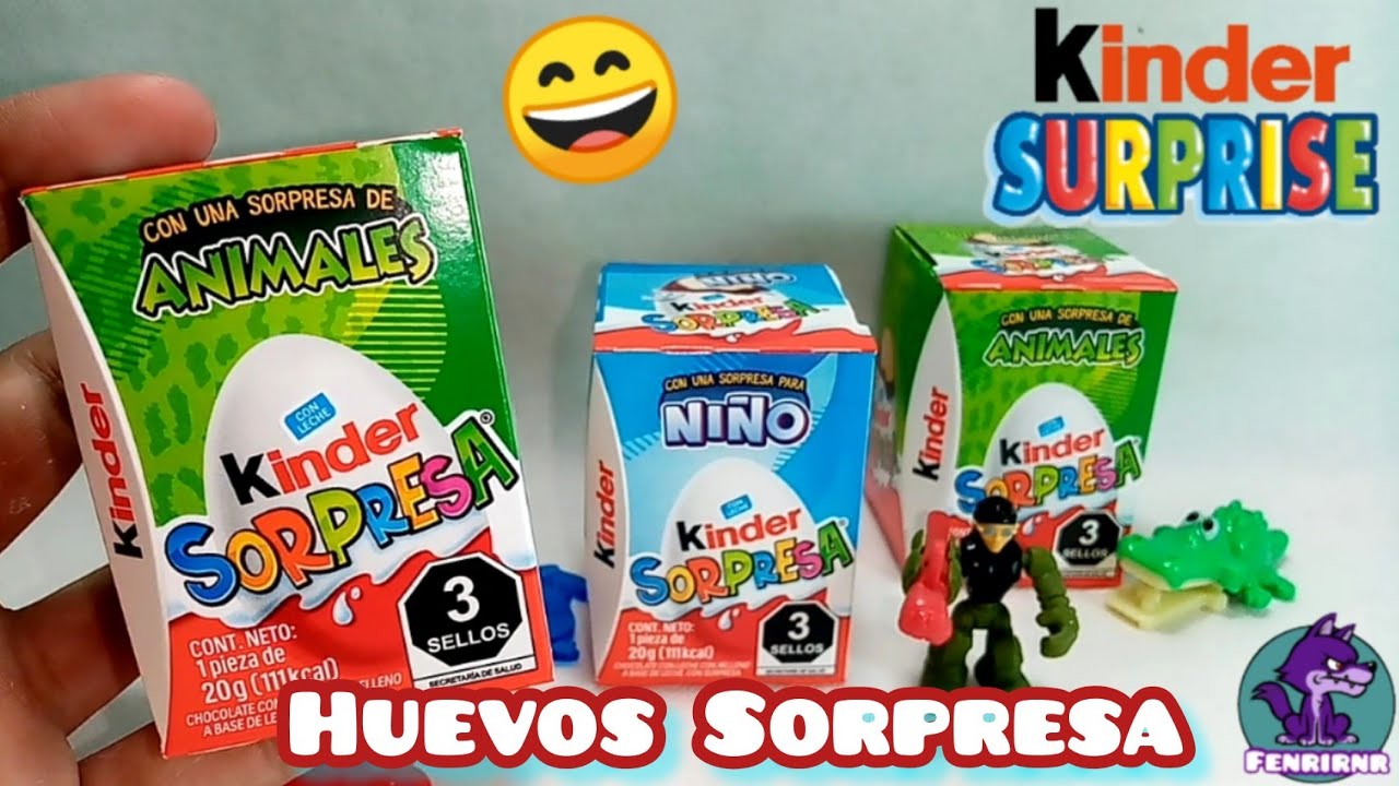 Abriendo Huevos Kinder Sorpresa De Animales y Niño - YouTube