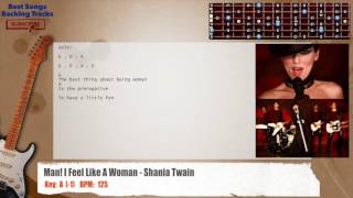 🎸 Man! I Feel Like A Woman - Shania Twain Guitar Backing Track with chords and lyrics