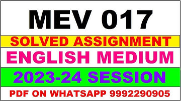 mev 17 solved assignment 2023-24 | mev 17 solved assignment in english 2023-2024 | mev 17 2024