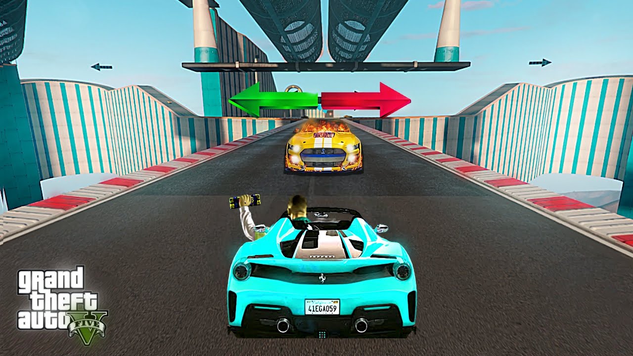 Sports Car vs Supercar Mega Ramp in GTA 5🚀 (This happened 😮)