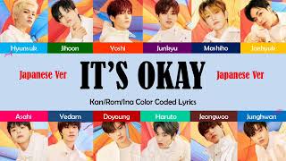 TREASURE 트레저 - &#39;It&#39;s Okay&#39; Japanese Ver Kan/Rom/Ina Color Coded Lyrics Sub Indo Terjemahan