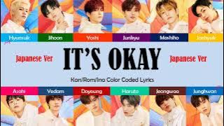 TREASURE (트레저) - 'It's Okay' (Japanese Ver) Kan/Rom/Ina Color Coded Lyrics || Sub Indo || Terjemahan