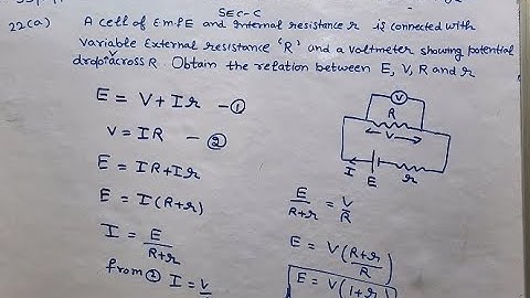 A cell of emf E and internal resistance r is connected with a variable external resistance R and a