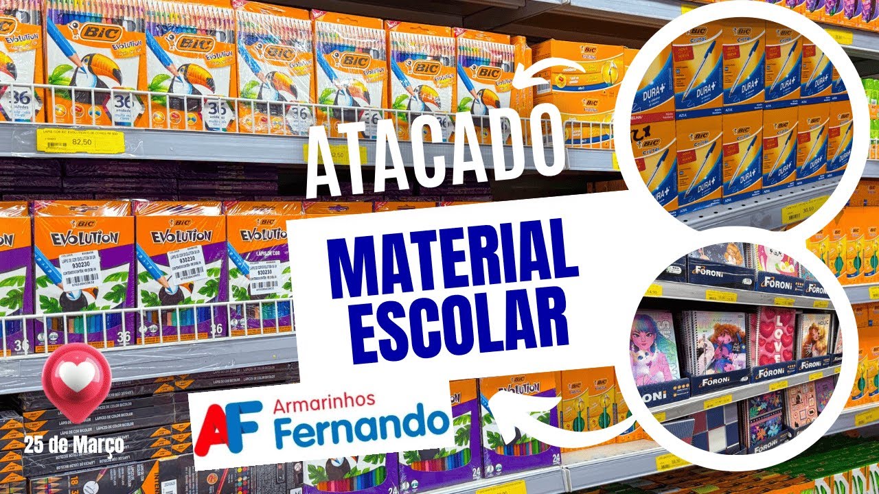 ATACADO - MATERIAL ESCOLAR - ARMARINHOS FERNANDO 25 de Março - Cadernos Canetas Lápis e Mais