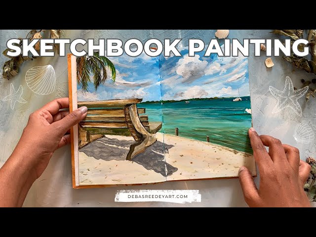 How I Paint in my Sketchbook! - Acrylic Painting Tutorial 