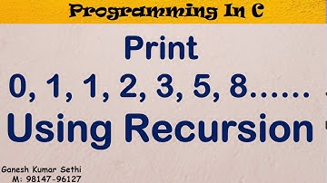 Print Fibonacci Sequence Using Recursion in C | Recursion Example