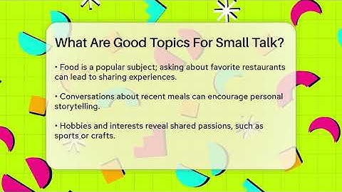 What Are Good Topics For Small Talk? - The Personal Growth Path