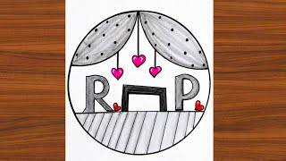 Easy R ❤️ P Love Monogram Drawing | Creative Heart Hanging Pencil Sketch Step by Step