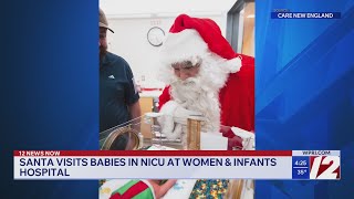 Santa visits babies in NICU at Women & Infants