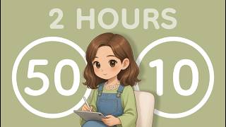 50/10 Pomodoro Timer with Piano | 2 Hour Focus Study Session