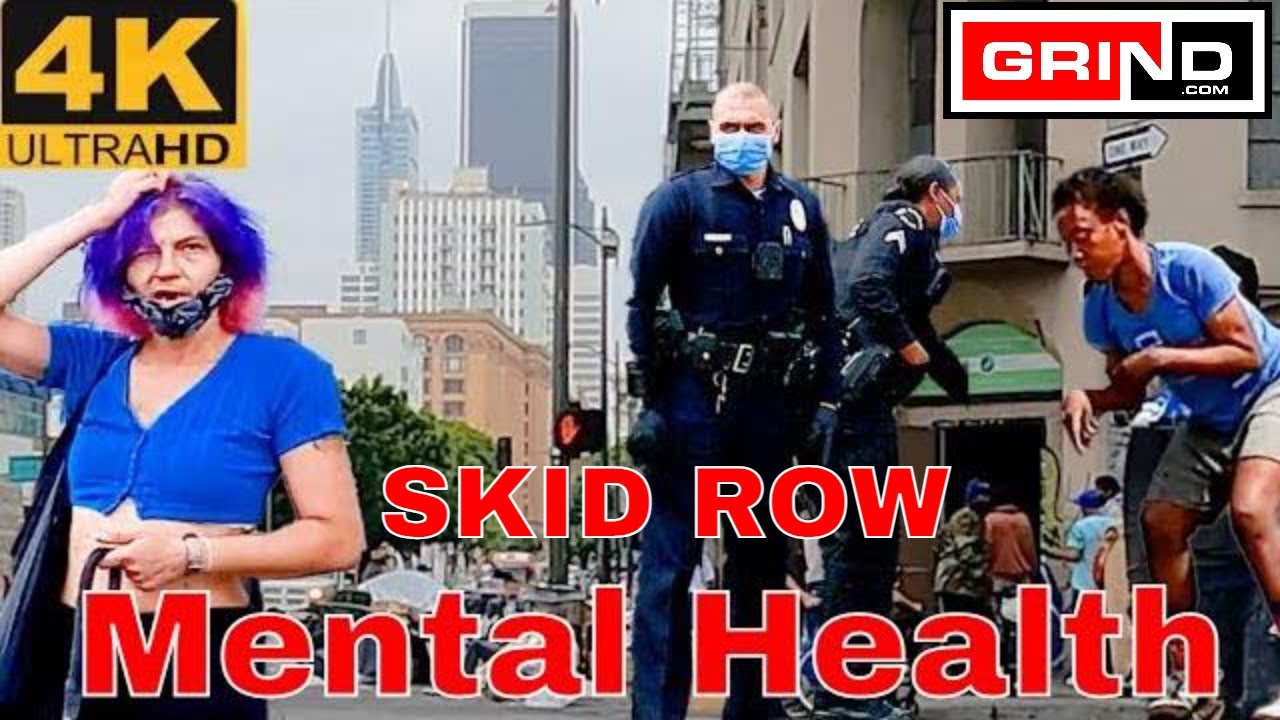 4K Downtown Los Angeles Skid Row Homeless Encampments Observational