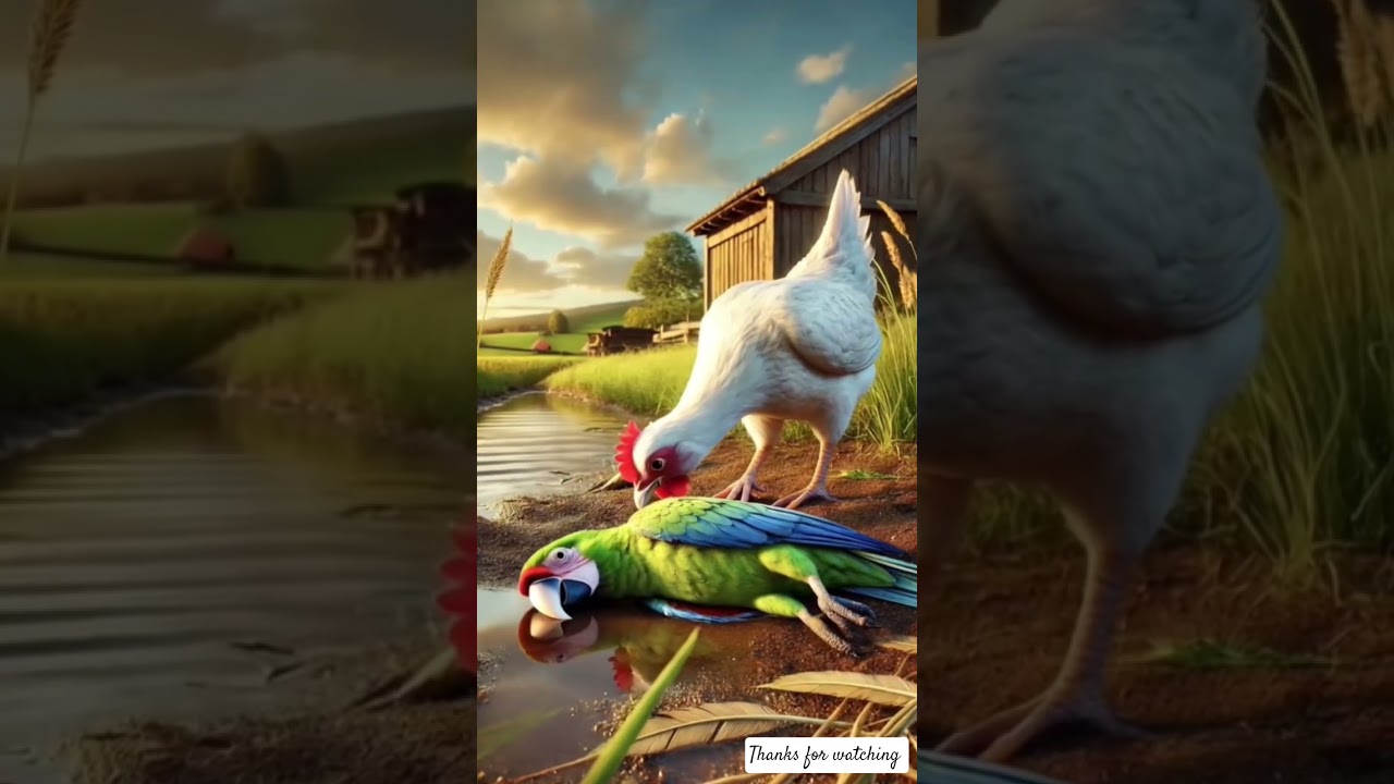 A poor farmer have many peacocks and parrots  