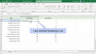 How to Calculate Nth Day of the Year for a Date in Excel - Office 365 screenshot 4