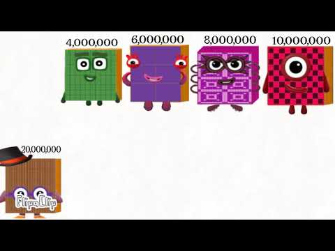 Numberblocks sneeze 200 to 100,000,000 (million)