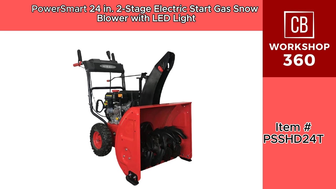 PowerSmart 24 in. 2-Stage Electric Start Gas Snow Blower with LED Light
