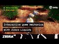 How to create game mechanics with interactive liquid in Unity 3D? Zibra Liquids demo