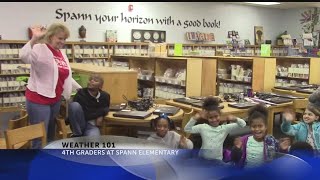 Rob Fowler visits the 4th graders at Spann Elementary School for Weather 101