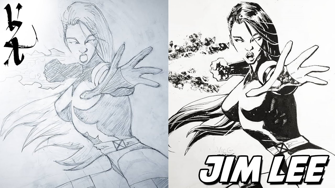 Jim Lee transforms my Psylocke sketch into a Masterpiece - YouTube