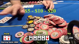 Huge $5/$10/$20 NL Game.  Unbelievable Spot! | Poker Vlog #1 screenshot 1